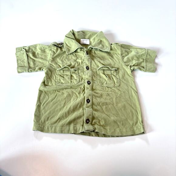 Kate Quinn Boys Shirt 2T Collared Button Down Green Organic - Picture 1 of 4